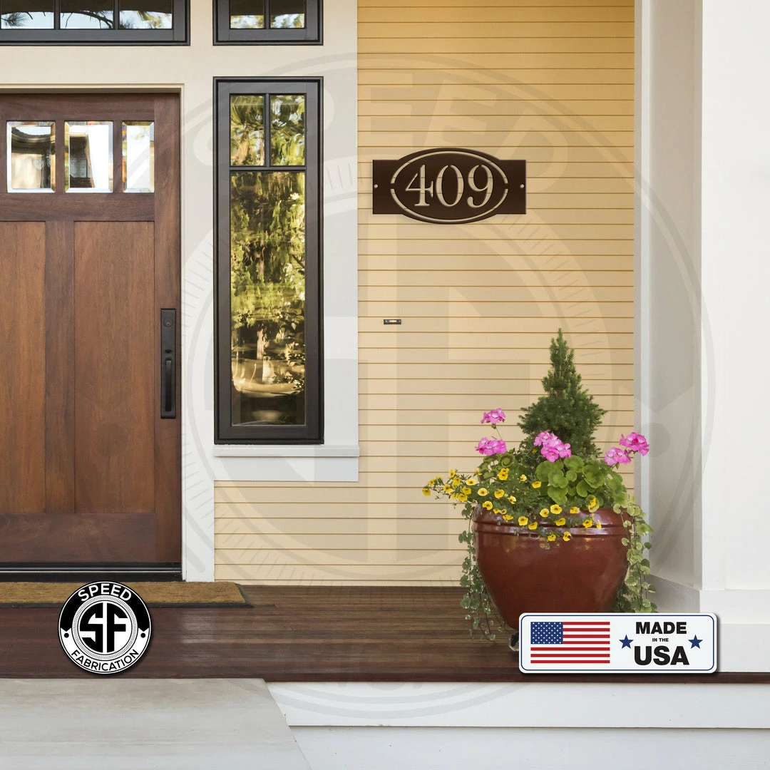 Speed Fabrication Personalized House Number Metal Sign Address/House Number Metal Signs