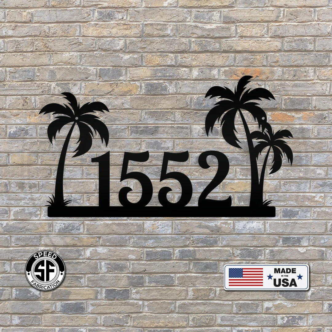 Speed Fabrication Most Popular Palm Tree House Address Sign