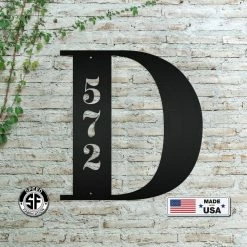 Speed Fabrication Personalized Monogram And House Number Metal Sign Address/House Number Metal Signs