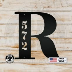 Speed Fabrication Personalized Monogram And House Number Metal Sign Address/House Number Metal Signs