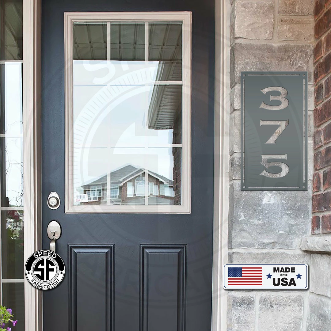 Speed Fabrication Personalized House Numbers Metal Sign
