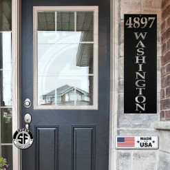 Speed Fabrication Personalized Vertical Address Metal Sign - Outdoor Address Sign