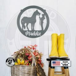 Speed Fabrication Farm Metal Signs Personalized Horse And Owner Metal Sign