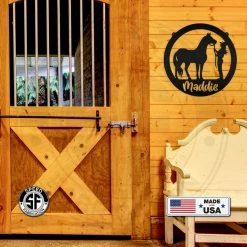 Speed Fabrication Farm Metal Signs Personalized Horse And Owner Metal Sign