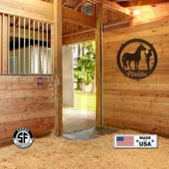 Speed Fabrication Farm Metal Signs Personalized Horse And Owner Metal Sign