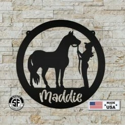 Speed Fabrication Farm Metal Signs Personalized Horse And Owner Metal Sign