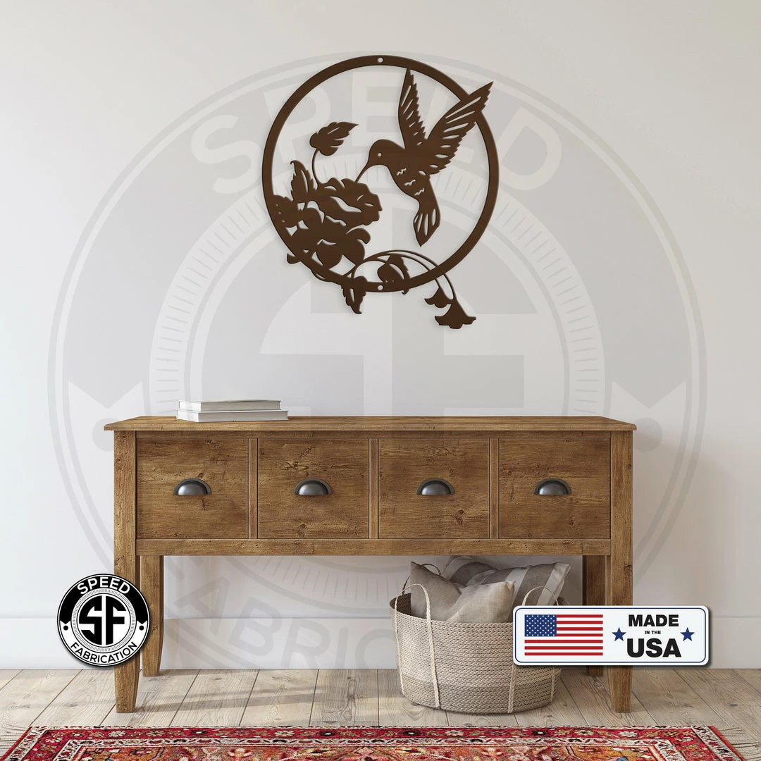 Speed Fabrication Metal Hummingbird Sign