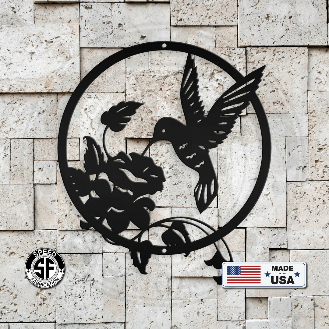 Speed Fabrication Metal Hummingbird Sign