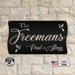 Speed Fabrication Personalized Hummingbird Family Name Metal Sign