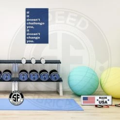 Speed Fabrication Doesn't Challenge, Doesn't Change Motivational Wall Hanging