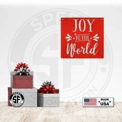 Speed Fabrication Christmas Metal Signs Joy To The World Christmas Metal Sign