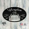 Speed Fabrication Custom Metal Lake Lot Sign Address/House Number Metal Signs