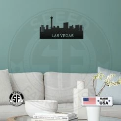 Speed Fabrication City Skyline Las Vegas Skyline Metal Sign-Indoor- Outdoor