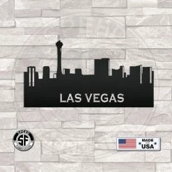 Speed Fabrication City Skyline Las Vegas Skyline Metal Sign-Indoor- Outdoor