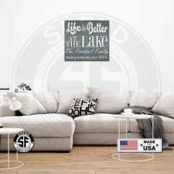 Speed Fabrication Customizable Lake Sign, Christmas Gift, Black Metal Sign, Gift For Dad, Gift For Mom