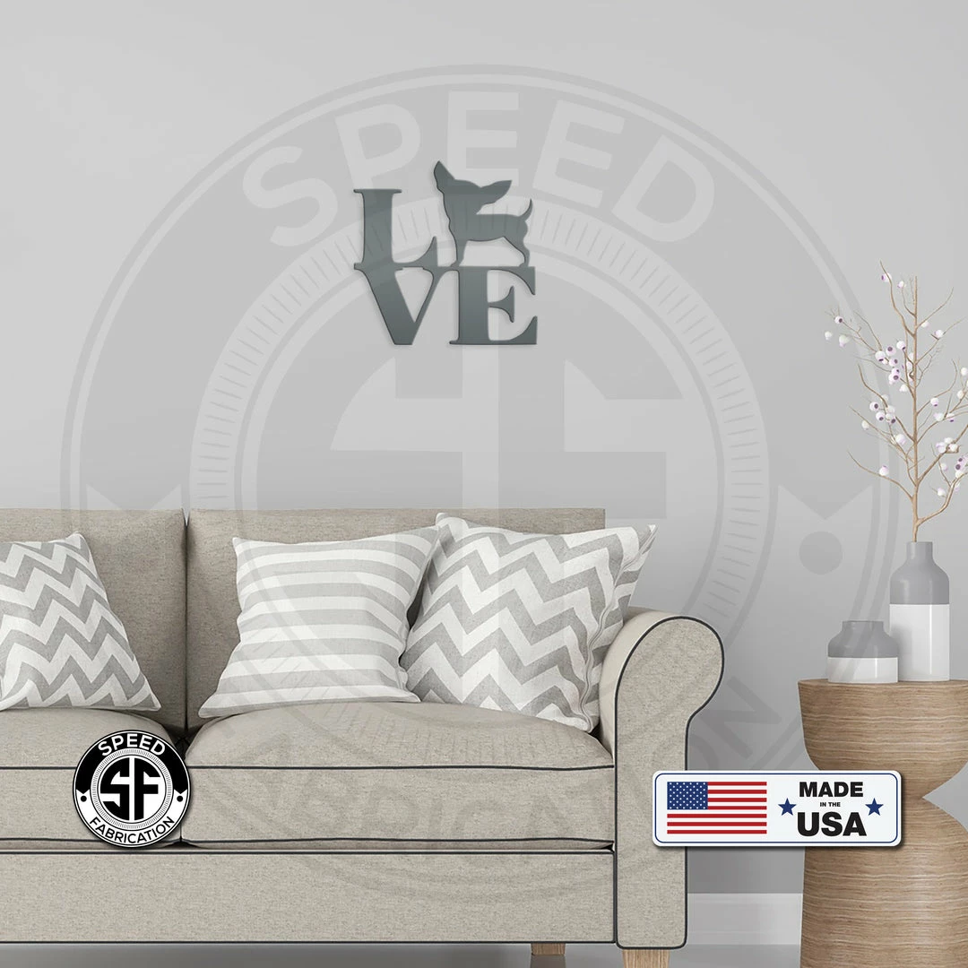 Speed Fabrication Love Chihuahua Metal Sign Home Decor & Gifts