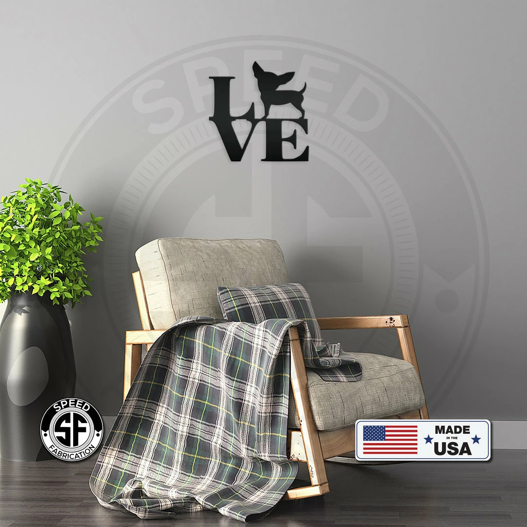 Speed Fabrication Love Chihuahua Metal Sign Home Decor & Gifts