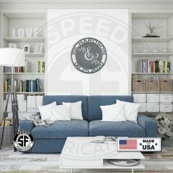 Speed Fabrication Personalized Mr. & Mrs. Monogram With Wedding Date Metal Sign