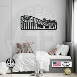 Speed Fabrication Personalized Music Staff And Piano Metal Sign