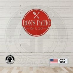 Speed Fabrication Personalized Patio Bar & Grill Metal Sign
