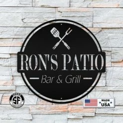 Speed Fabrication Personalized Patio Bar & Grill Metal Sign