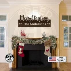 Speed Fabrication Christmas Metal Signs Personalized Family Name Merry Christmas Metal Sign