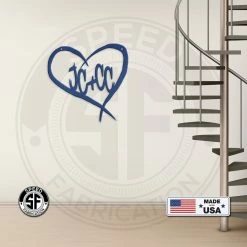 Speed Fabrication Personalized Carved Heart With Initials Metal Sign