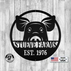 Speed Fabrication Personalized Pig Farm With Established Date Metal Sign - Indoor Outdoor Metal Sign - Farm Metal Signs