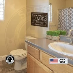 Speed Fabrication Bathroom Metal Signs Please Seat Yourself Bathroom Metal Sign
