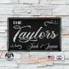 Speed Fabrication Personalized Family Name Square Metal Sign