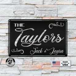 Speed Fabrication Personalized Family Name Square Metal Sign