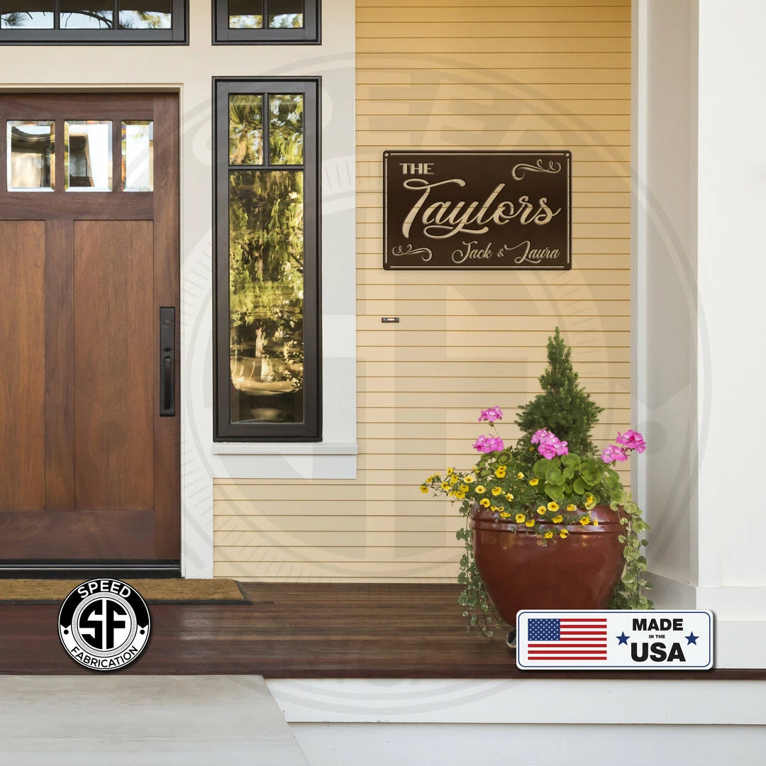 Speed Fabrication Personalized Family Name Square Metal Sign