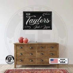 Speed Fabrication Personalized Family Name Square Metal Sign