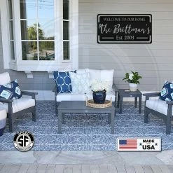 Speed Fabrication Personalized Family Name With Established Date Welcome To Our Home Metal Sign