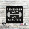 Speed Fabrication Remember Why You Started Home Gym Metal Sign