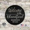 Speed Fabrication Decor Personalized Welcome To The Residence With Established Date Metal Sign