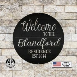 Speed Fabrication Decor Personalized Welcome To The Residence With Established Date Metal Sign