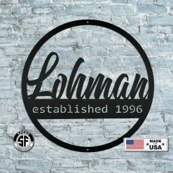 Speed Fabrication Personalized Family Name With Established Date Round Metal Sign Monograms
