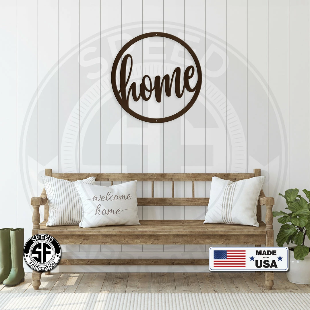 Speed Fabrication Round Home Metal Sign - Indoor Outdoor Sign