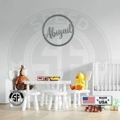 Speed Fabrication Personalized Round Name Metal Sign Decor