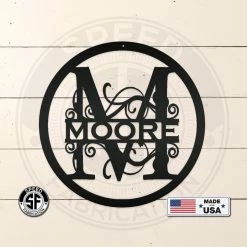 Speed Fabrication Monograms Personalized Metal Circle Monogram Sign. Wedding Gift. Family Name Sign. Outdoor Name Sign. Anniversary. Last Name Sign. Metal Sign.