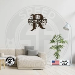 Speed Fabrication Swirl Split Personalized Metal Monogram Great Wedding Gift Home Decor & Gifts