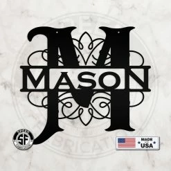 Speed Fabrication Swirl Split Personalized Metal Monogram Great Wedding Gift Home Decor & Gifts