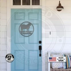 Speed Fabrication Sheep Welcome Metal Sign Monogram