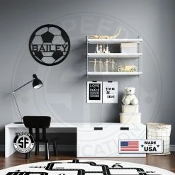 Speed Fabrication Personalized Soccer Metal Sign Sports Wall Art