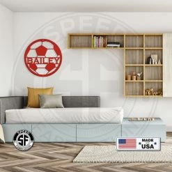 Speed Fabrication Personalized Soccer Metal Sign Sports Wall Art