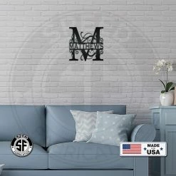 Speed Fabrication Monograms Personalized Metal Monogram Sign. Wedding Gift. Family Name Sign. Outdoor Name Sign. Last Name Sign. Metal Sign. Front Door.