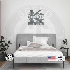 Speed Fabrication Decorative Family Name Sign With Initial And Established Date