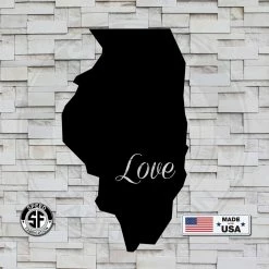 Speed Fabrication Love State Metal Sign City Skyline