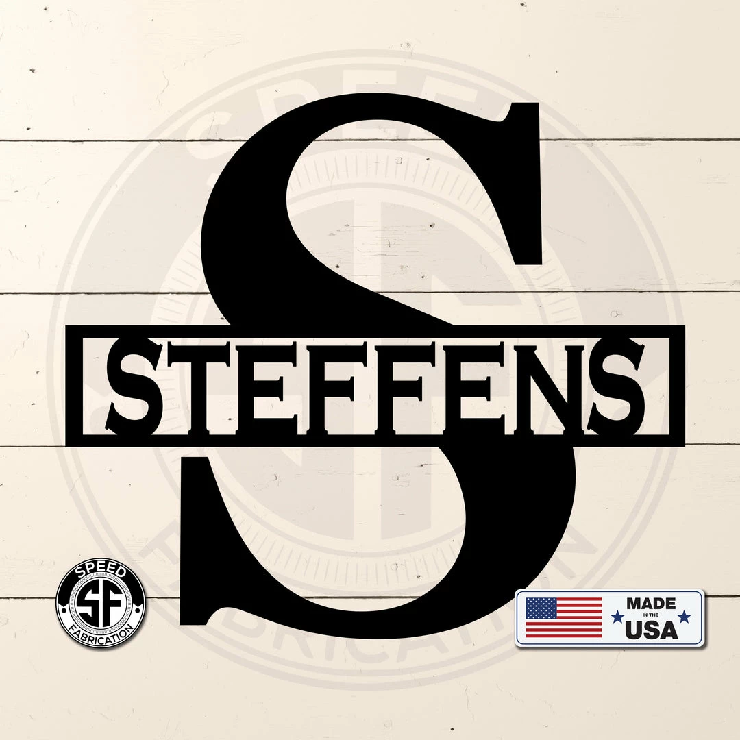 Speed Fabrication Personalized Monogram With Last Name Metal Sign Home Decor & Gifts